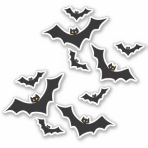 Hallowen Black Bats Aufkleber