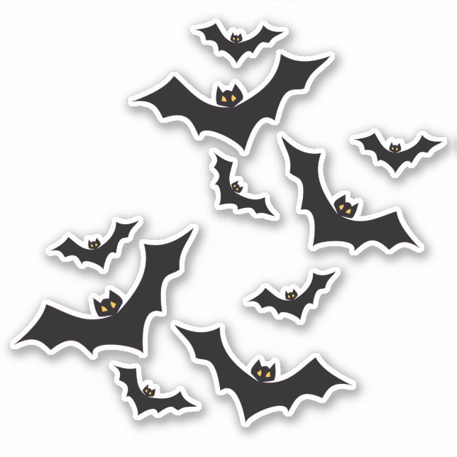 Hallowen Black Bats Aufkleber (Vorderseite)