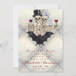 Hallowen Gothic Skeleton Liebe Bat Wedding Save The Date