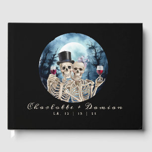 Hallowen Gothic Skulls Tarot The Lovers Wedding Gästebuch