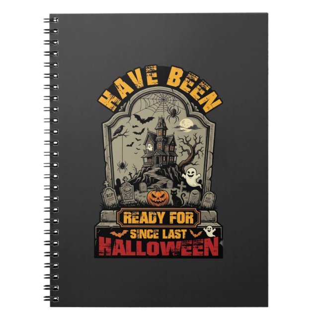 Hallowen Spukhaus Grabstein Bereit Notizblock (Vorderseite)