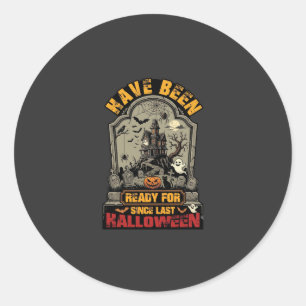 Hallowen Spukhaus Grabstein Bereit Runder Aufkleber