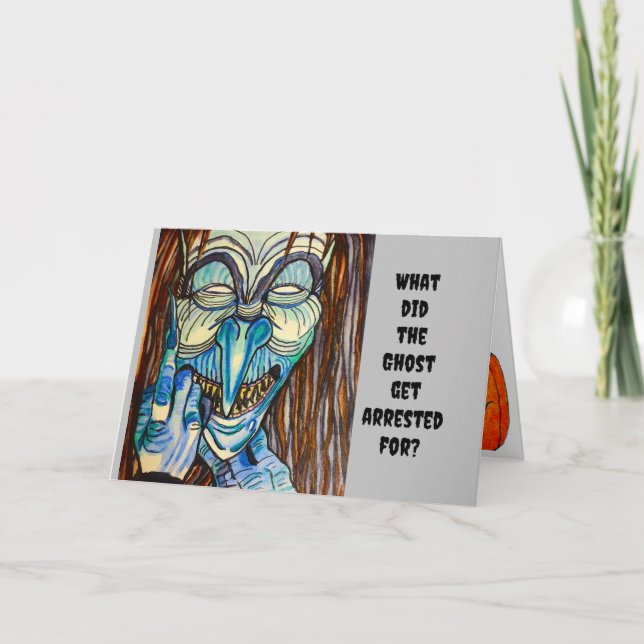 HALLOWEN WARUM DIE GHOST EINGEHT KARTE (Vorderseite)