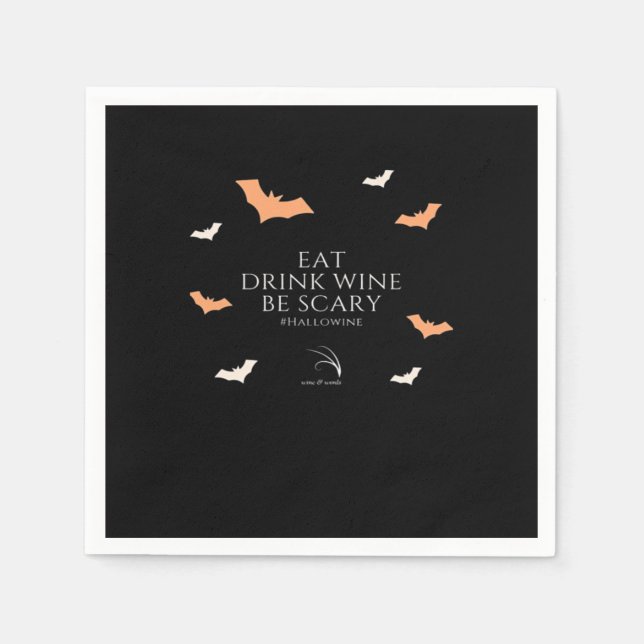 Hallowine Halloween Quote Eat Drink Serviette (Vorderseite)