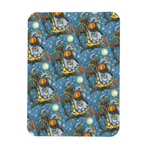 HALLOWS EVE BLACKBIRD WIZARD, HALLOWEEN RAVEN MAGNET