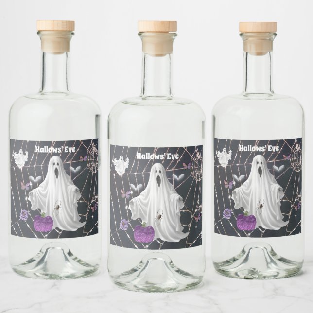 Hallows' Eve Ghost Alkoholflaschenetikett (Flaschen)