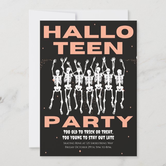 HallowTeen Party, Halloween-Party für Teens Einladung (Vorderseite)