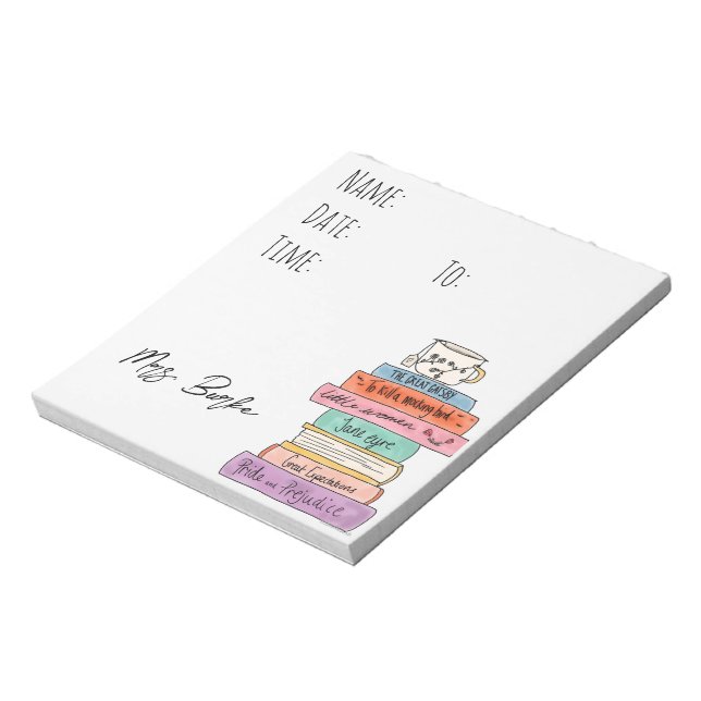 Hallpass für Englischlehrer Notizblock (Rotiert)