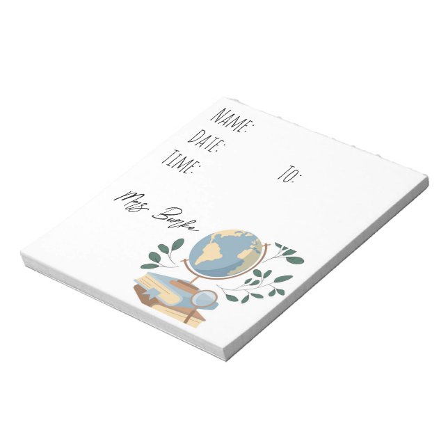 Hallpass für Sozialstudien/Geografie Notizblock (Rotiert)