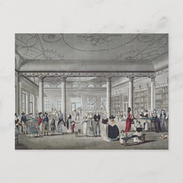 Hall's Library in Margate, 1789 Postkarte (Vorderseite)