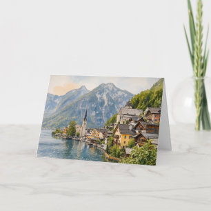 Hallstatt Österreich Aquarell Karte