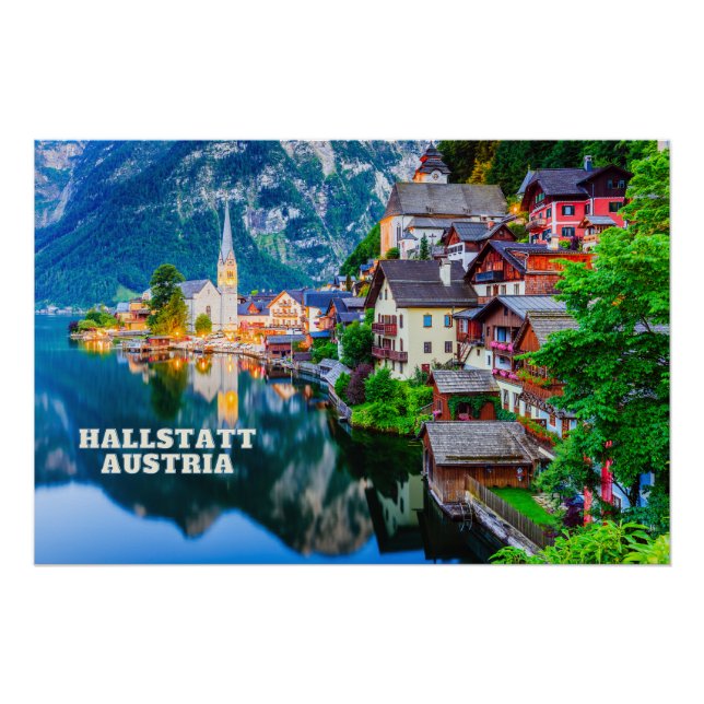 Hallstatt, Österreich Bergsee-Sicht Poster (Vorderseite)