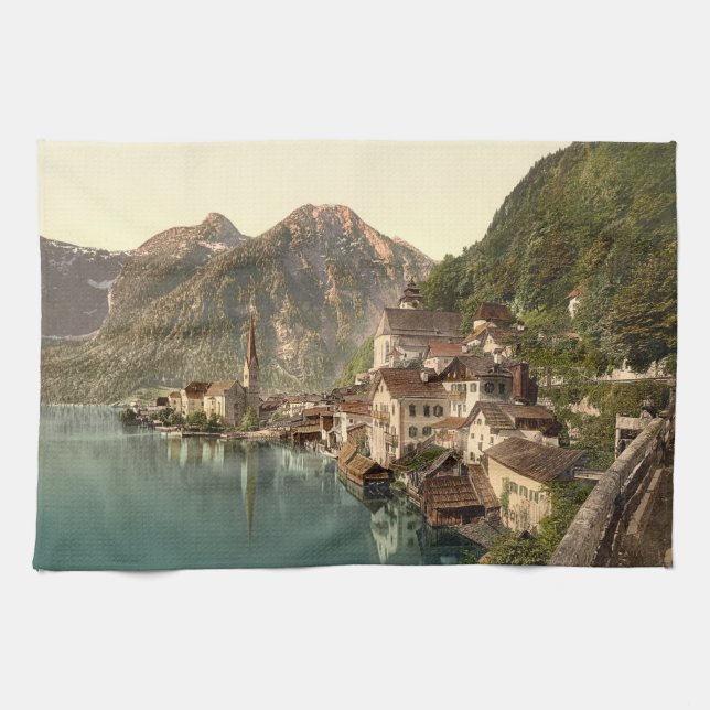 Hallstatt, Österreich Geschirrtuch (Horizontal)
