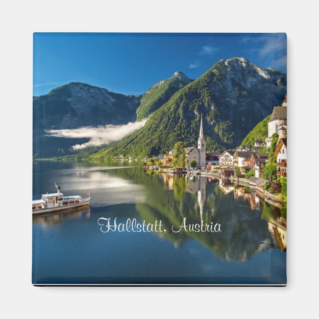 Hallstatt, Österreich landschaftliches Foto Magnet (Vorne)