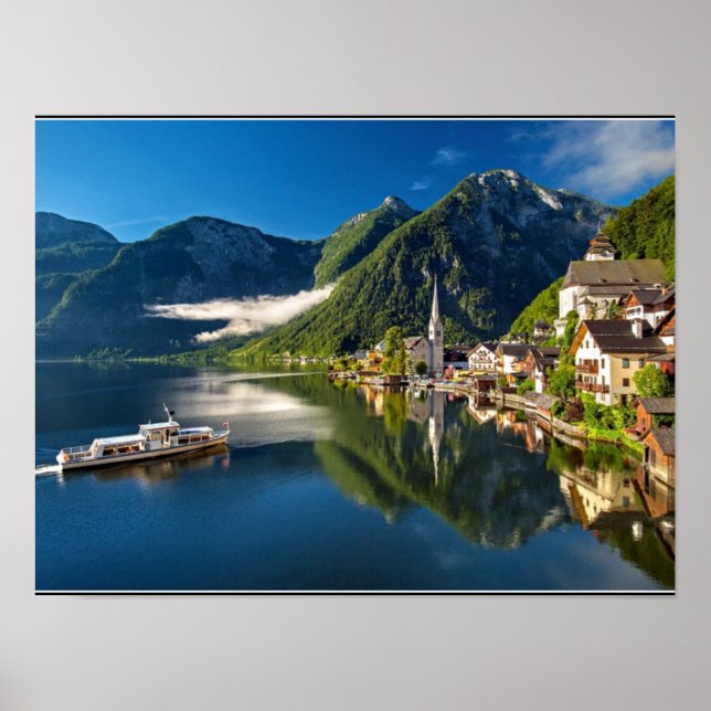 Hallstatt, Österreich landschaftliches Foto Poster (Vorne)