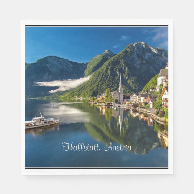 Hallstatt, Österreich landschaftliches Foto Serviette (Vorderseite)