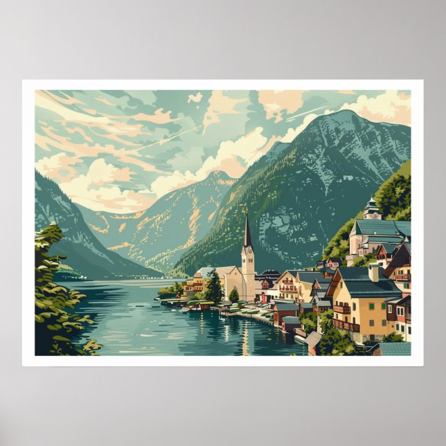 Hallstatt, Österreich Vintag Poster (Vorne)