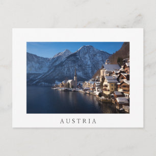 Hallstatt Stadt im Winter im Schnee Postkarte