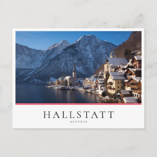Hallstatt Stadt im Winter im Schnee Postkarte