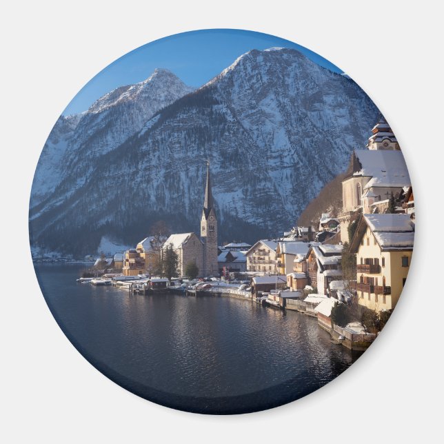Hallstatt Stadt im Winter Magnet (Vorne)