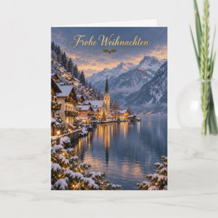 Hallstatt Winter am See Frohe Weihnachten becomes