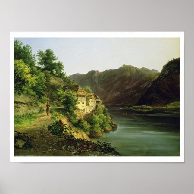 Hallstatter See, 1824 (Öl auf Leinwand) Poster (Vorne)