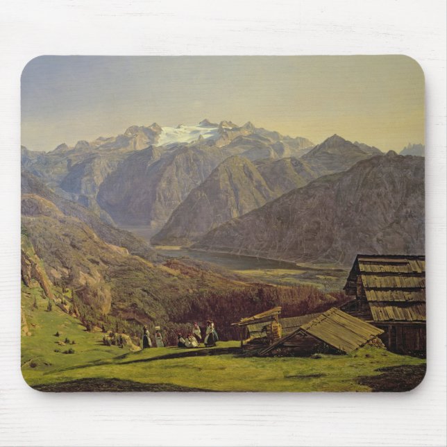Hallstatter-Sehen Sie (Öl auf Leinwand) Mousepad (Vorne)