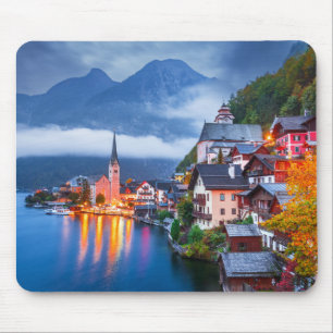 Hallsttatt Nacht Szene, Österreich Mousepad