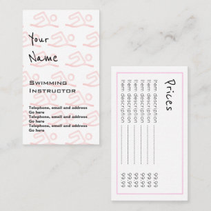 "Hallt" Schwimmen-Lehrer-Preis-Karten wider Visitenkarte