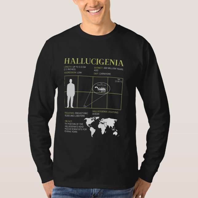 Hallucigenia Fossil Extinct Alien Aussehen Wurm T-Shirt (Vorderseite)