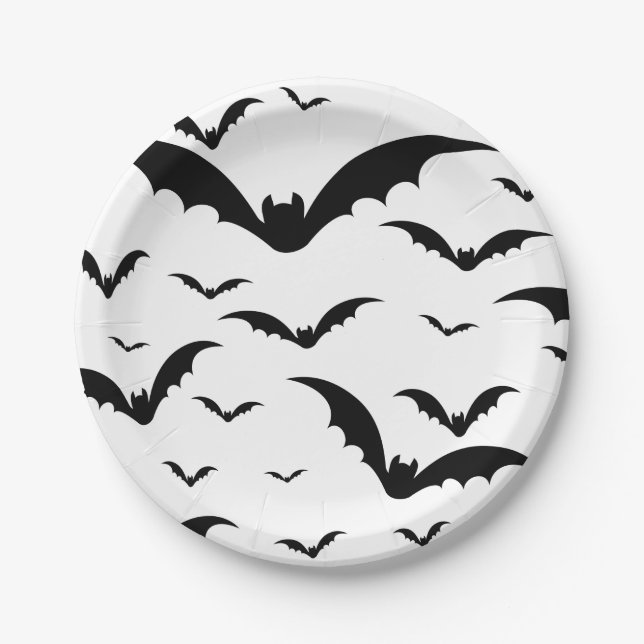 Hallween party. Vleermuizen, vleermuis. Vampier. Pappteller (Vorderseite)