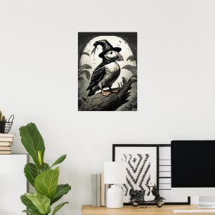 Hallween Puffin Poster