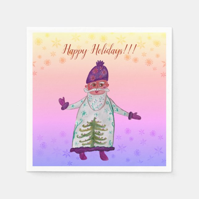 Hally Holidays Santa Claus Napkins Serviette (Vorderseite)