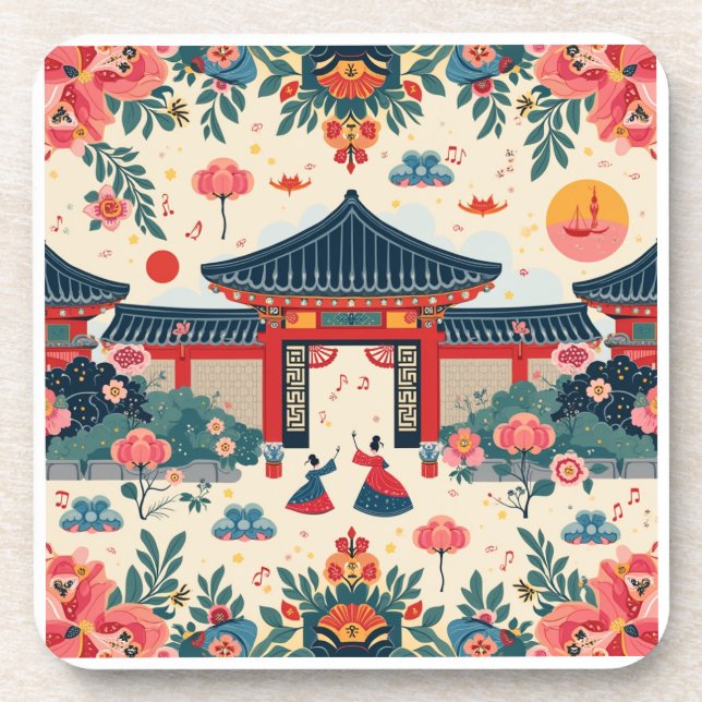 Hallyu Dreams Collection Nr. 1. Harte Plastikunter Getränkeuntersetzer (Vorderseite)