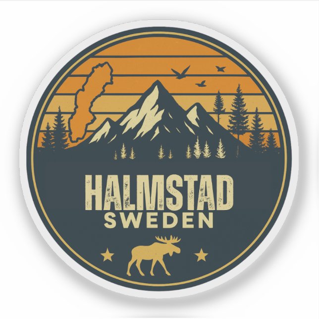 Halmstad, Schweden Schweden Aufkleber (Vorderseite)