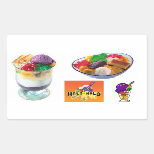 Halo-Halo-Aufkleber Rechteckiger Aufkleber