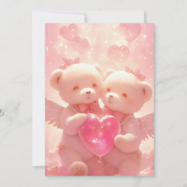 Halo Liebe: Romantischer Engel Teddy Wedding Einla Einladung