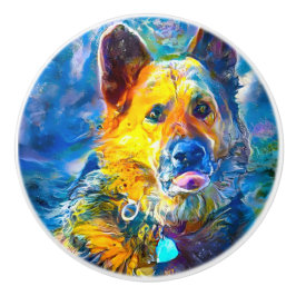 Halo: Portrait eines deutschen Hirten Keramikknauf