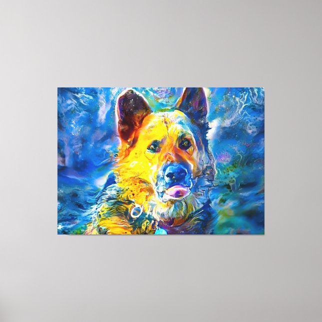 Halo: Portrait eines deutschen Hirten Leinwanddruck (Vorderseite)