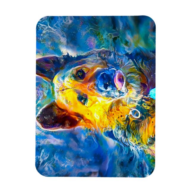 Halo: Portrait eines deutschen Hirten Magnet (Vertikal)