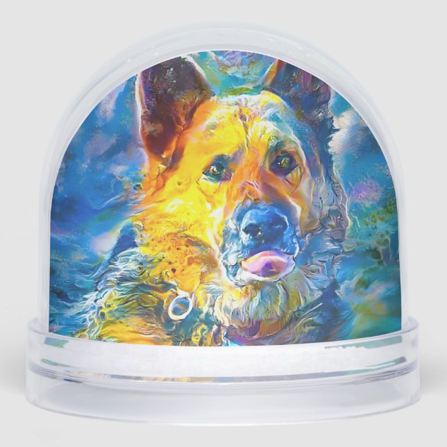 Halo:  Portrait of a German Shepherd  Schneekugeln (Vorderseite)