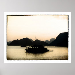 Halong Bay & Golden Sunset, Vietnam Poster