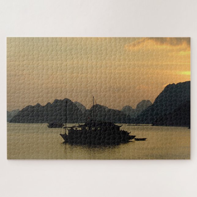 Halong Bay, Sunset & Vietnam /Ladscapes Asien Puzzle (Horizontal)