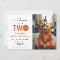 Haloween Pumpkin mit Foto Kinder 2. Geburtstag