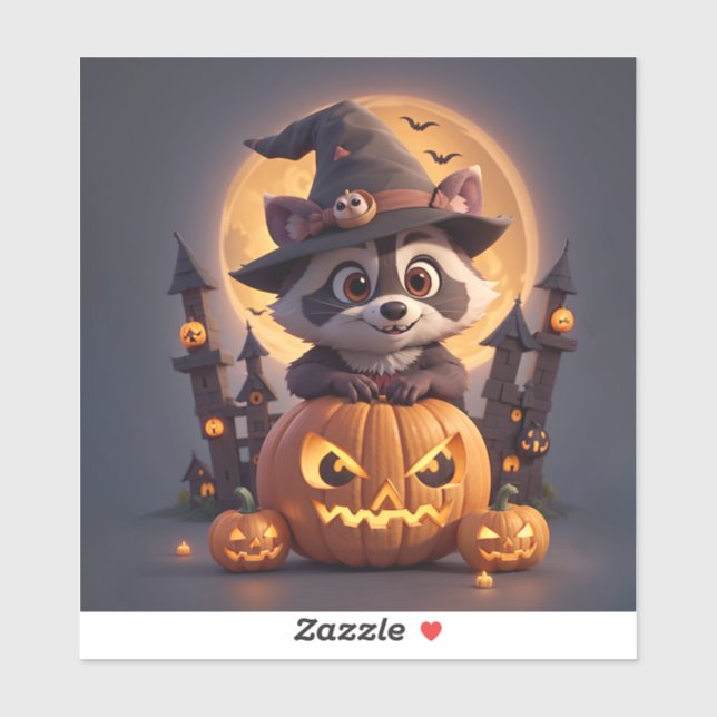 Haloween Raccoon Aufkleber (Blatt)