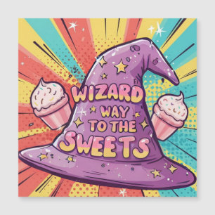 Haloween Wizard Weg zu den Süßigkeiten Magnetkarte