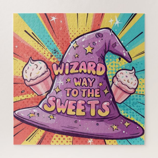 Haloween Wizard Weg zu den Süßigkeiten Puzzle (Vertikal)