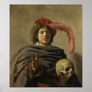 Hals - Junger Mann mit einem Totenkopf Poster