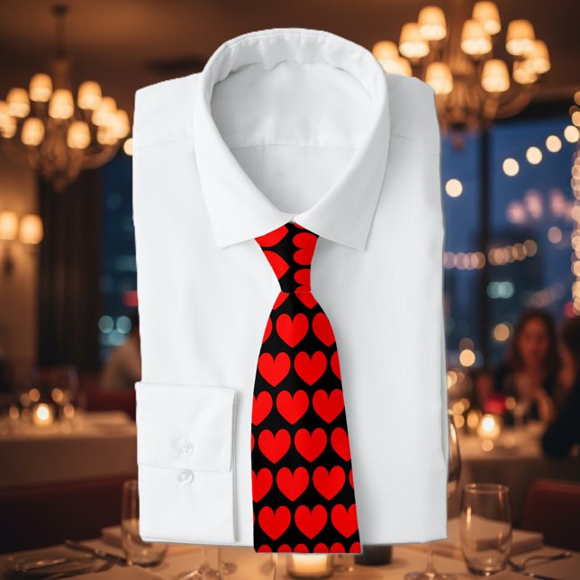 Hals-Krawatte des Valentines Tagesmit rotem Krawatte (Valentine's Day neck tie)