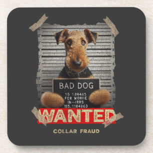 Halsbandenschwindler: Der Airedale Terrier Getränkeuntersetzer